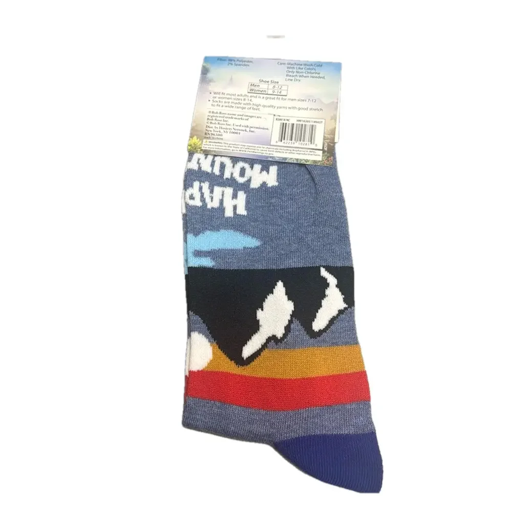 Bob Ross The Joy Of Painting Fuzzy Hair Novelty Socks NWT